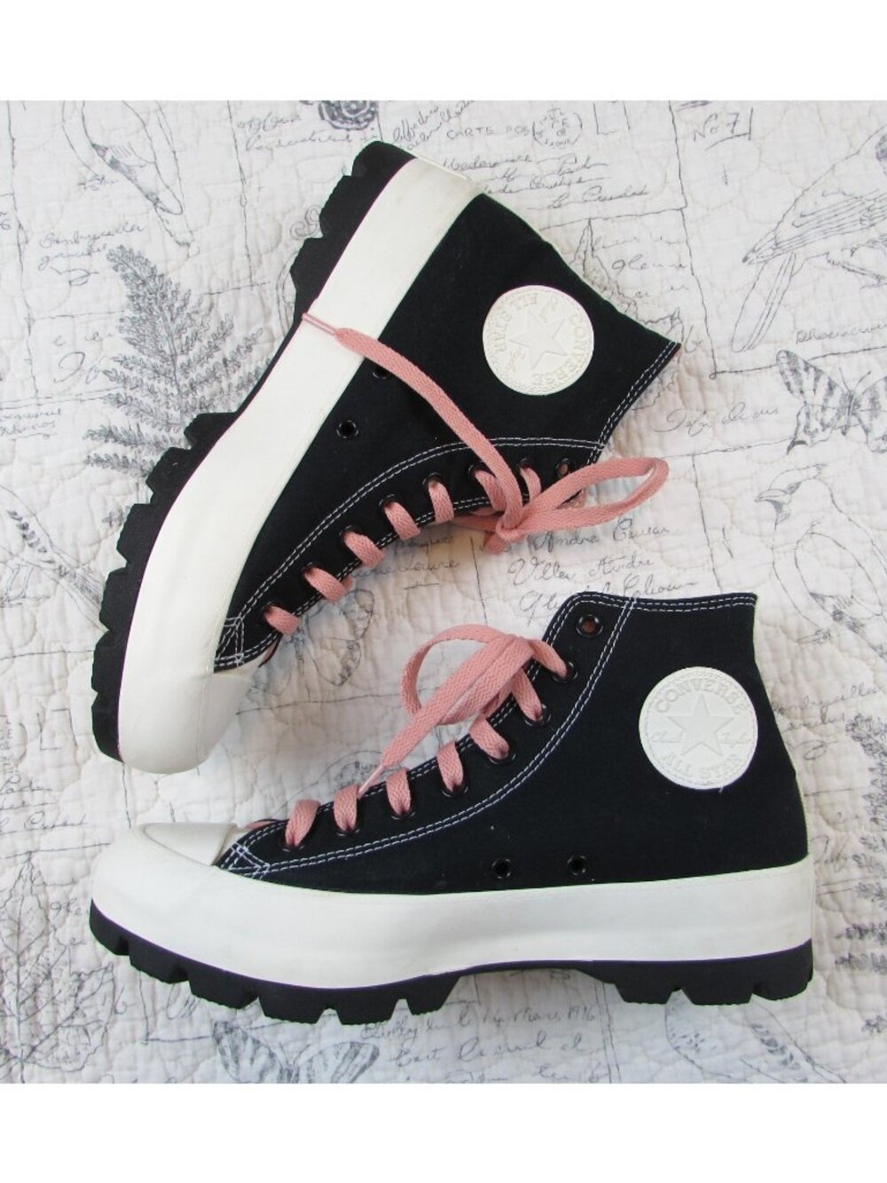 EUC Custom Converse Allstar Lift Lugged High Treat People w/ Kindness 10